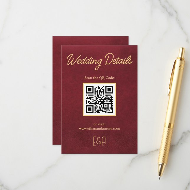 Recepción Tarjeta de Enclosure de Código QR para Boda de Luj (Anverso/Reverso In Situ)