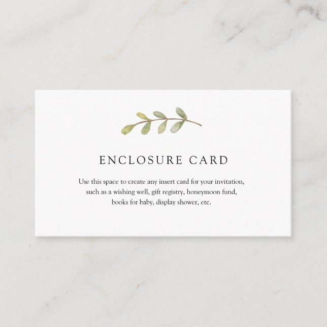 Recepción Tarjeta de Enclosure de Eucalipto (Anverso)
