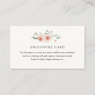 Recepción Tarjeta de Enclosure de Florales Rosados y Verdor