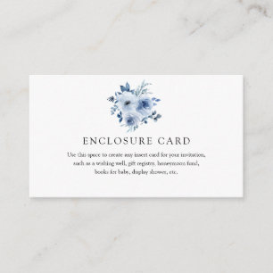 Recepción Tarjeta de Enclosure de Flores Azules Acuarela
