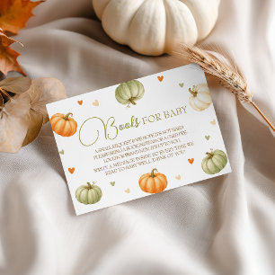 Recepción Tarjeta de Enclosure de Libros de Calabaza Pastel