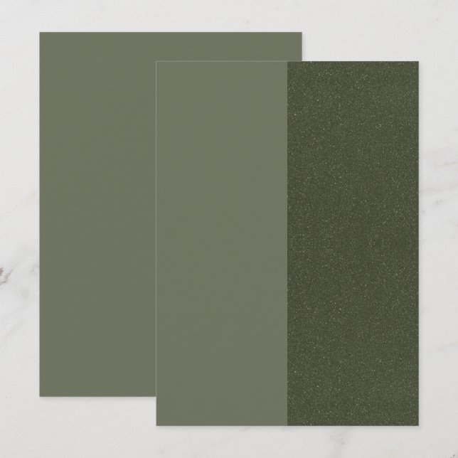 Recepción Tarjeta de Enclosure Dividido Verde Musgo Moderno  (Anverso / Reverso)