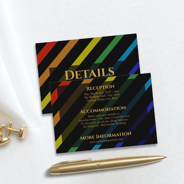 Recepción Tarjeta de Enclosure Elegante Arcoíris para Boda d (Subido por el creador)