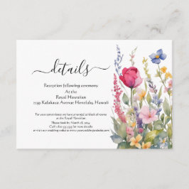 Recepción Tarjeta de Enclosure Jardin Bohemio de Flores Silv