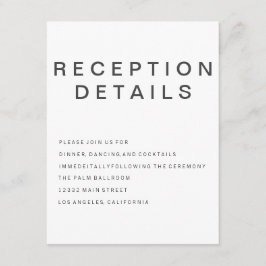 Recepción Tarjeta de Enclosure Minimalista de Nueva Goth