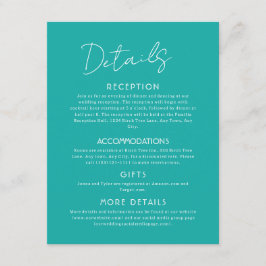 Recepción Tarjeta de Enclosure para Boda Grande con Detalles