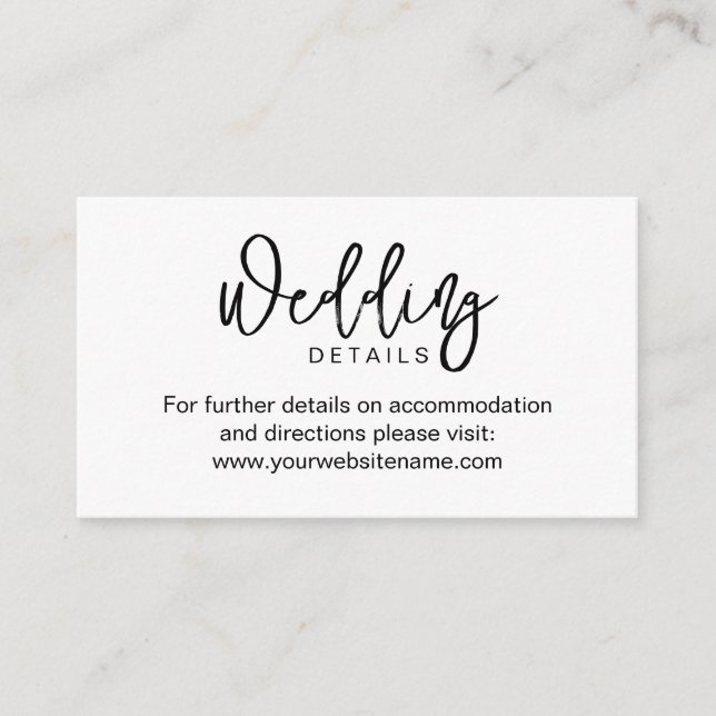 Recepción Tarjeta de Enclosure para Sitio Web de Boda Chic M (Anverso)