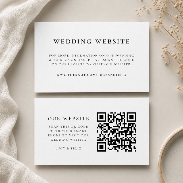 Recepción Tarjeta de Enclosure para Sitio Web de Boda | Tarj (Direct guests seamlessly to your wedding website using this smart scannable enclosure card)