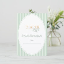 Tarjeta de Enclusura Baby shower Rifa de Pañales.