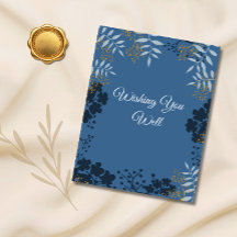 Tarjeta de Enclusura Botánica de Boda Elegante Azu