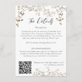 Recepción Tarjeta de Enclusura de Aliento de Bebé para Boda