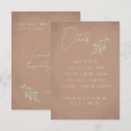 Recepción Tarjeta de Enclusura de Boda Boho de Terracota