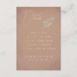 Recepción Tarjeta de Enclusura de Boda Boho de Terracota