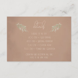 Recepción Tarjeta de Enclusura de Boda Boho de Terracota