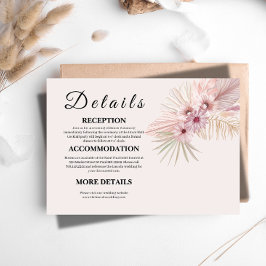 Recepción Tarjeta de Enclusura de Boda Botánica Boho Neutral