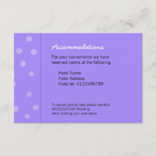 Recepción Tarjeta de Enclusura de Boda con Puntos Morados Pi