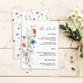 Recepción Tarjeta de Enclusura de Boda de Flores Silvestres