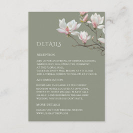 Recepción Tarjeta de Enclusura de Boda de Magnolia de Bellas