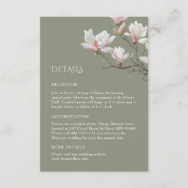 Recepción Tarjeta de Enclusura de Boda de Magnolia de Bellas