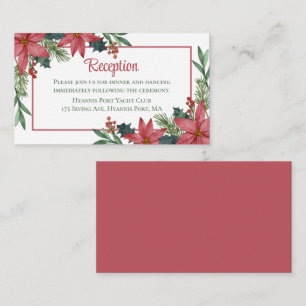 Recepción Tarjeta de Enclusura de Boda de Navidad con Floral