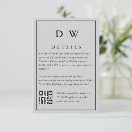 Recepción Tarjeta de Enclusura de Código QR de Boda con Mono