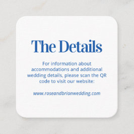 Recepción Tarjeta de Enclusura de Código QR de Bodas con Ray