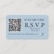 Tarjeta de Enclusura de Código QR de Color Azul Om