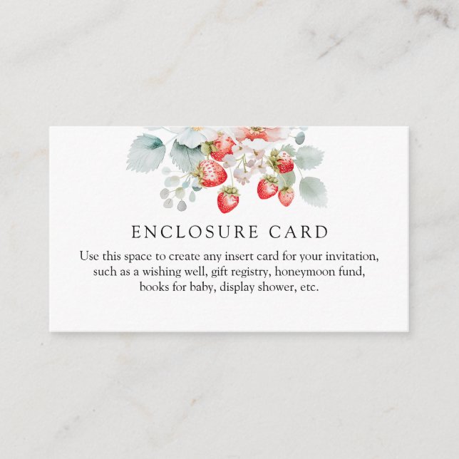 Recepción Tarjeta de Enclusura de Ducha de Fresa (Anverso)