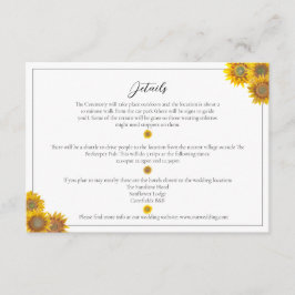 Recepción Tarjeta de Enclusura de Girasol Pintada a Mano