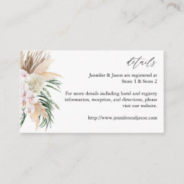 Recepción Tarjeta de Enclusura Floral Tropical Boho Verde