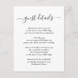 Recepción Tarjeta de Enclusura Negra y Blanca Moderna y Eleg