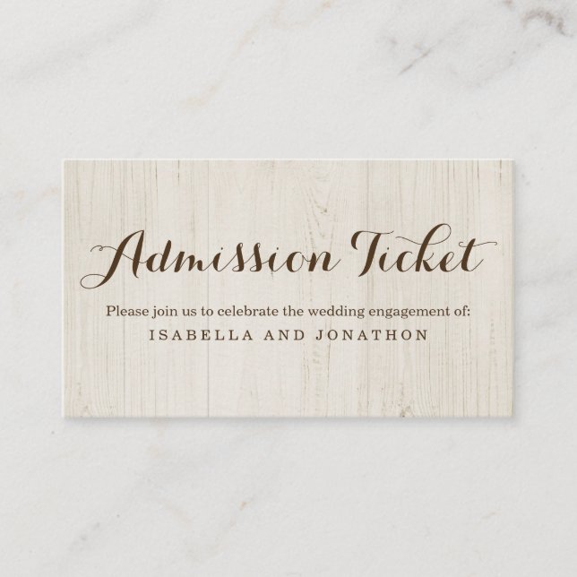 Recepción Tarjeta de entrada de entrada de entrada para uso  (Anverso)