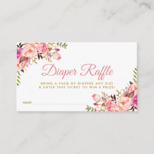 Recepción Tarjeta de entrada para pañales Raffle de Baby Sho