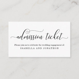 Recepción Tarjeta de entrada simple elegante