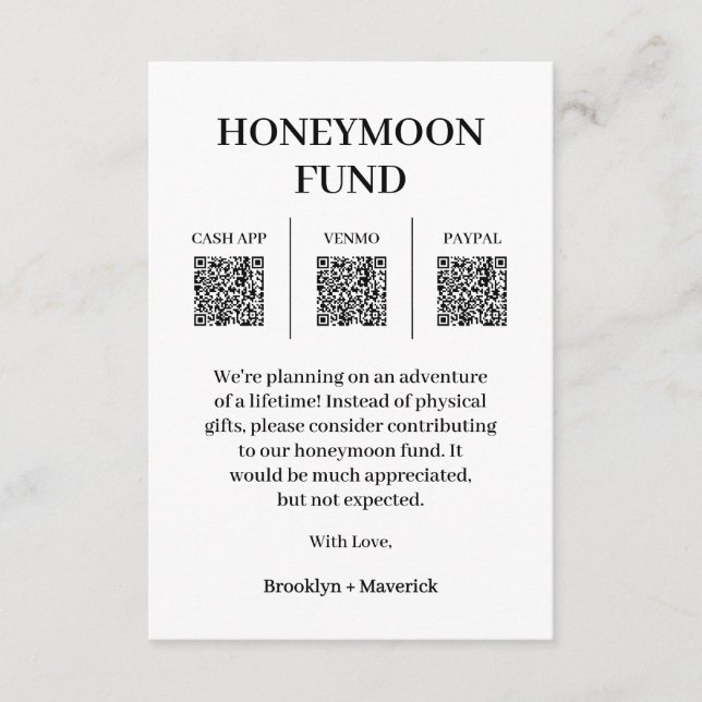 Recepción Tarjeta de Envío con Código QR para Fondo de Luna  (Anverso)