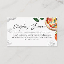 Tarjeta de envoltorio Baby Shower Pizza Display Sh