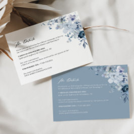 Recepción Tarjeta de envoltorio Boho Floral Blue Boda
