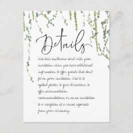 Recepción Tarjeta de envoltorio con detalles de las viñas ve