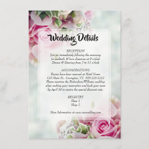 Recepción Tarjeta de envoltorio con detalles del Boda Floral