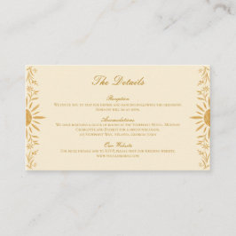 Recepción Tarjeta de envoltorio de Boda amarillo floral sola