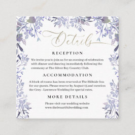 Recepción Tarjeta de envoltorio de Boda botánico vintage