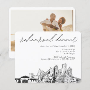 Recepción Tarjeta de envoltorio de Boda de cena de ensayo de