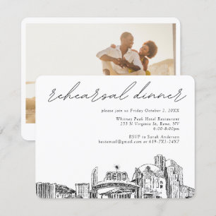 Recepción Tarjeta de envoltorio de Boda de cena de ensayo de