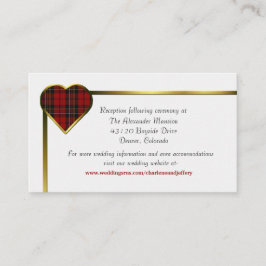 Recepción Tarjeta de envoltorio de Boda de corazón rojo y ne