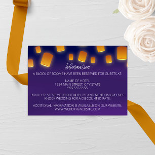 Recepción Tarjeta de envoltorio de Boda de linternas brillan