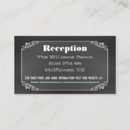 Recepción Tarjeta de envoltorio de Boda de tipografía Chalk 