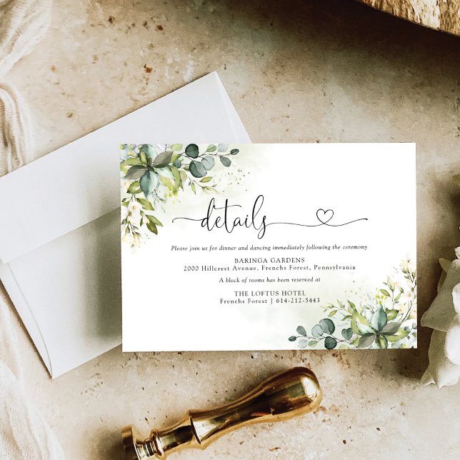 Recepción Tarjeta de envoltorio de Boda de verde (Subido por el creador)