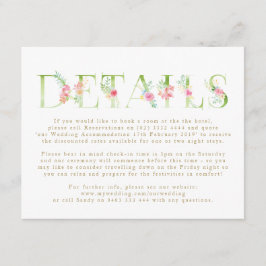 Recepción Tarjeta de envoltorio de casamiento de primavera f