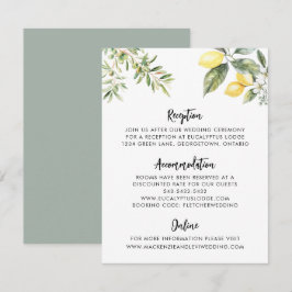 Recepción Tarjeta de envoltorio de detalles de la boda del j