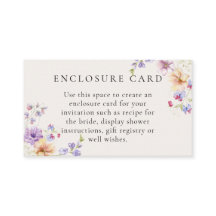 Tarjeta de envoltorio de ducha de flores silvestre